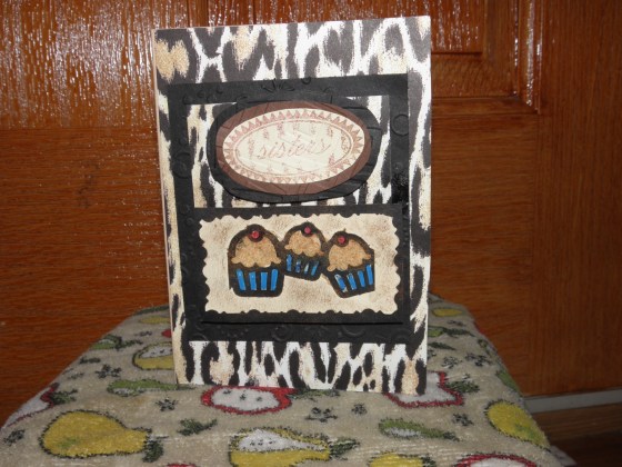 My sisters love animal prints and this is a birthday card I made.